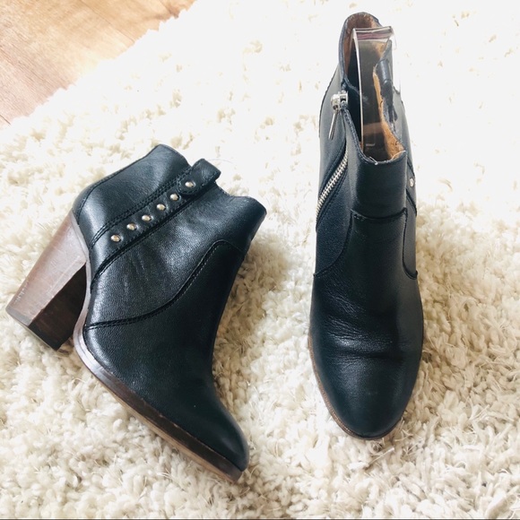 COPY - Coach stud black leather bootie boots 6.5 - Picture 1 of 6